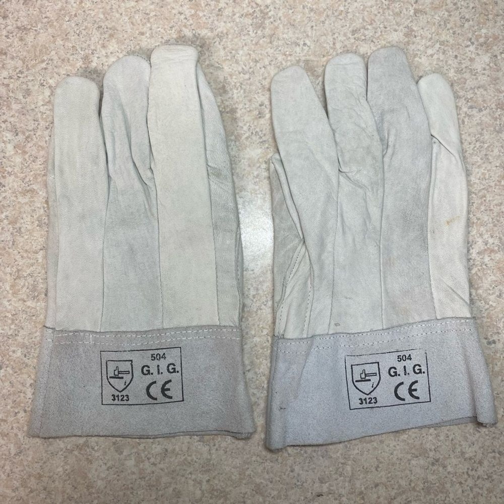 GIG Leather Work Gloves XL Gray Suede Cuff Safety Gear Durable Garden 1 Pair